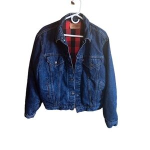 Vintage Levi's 71411 0816 Buffalo Plaid Flannel Lined USA 80s Near Mint 44L